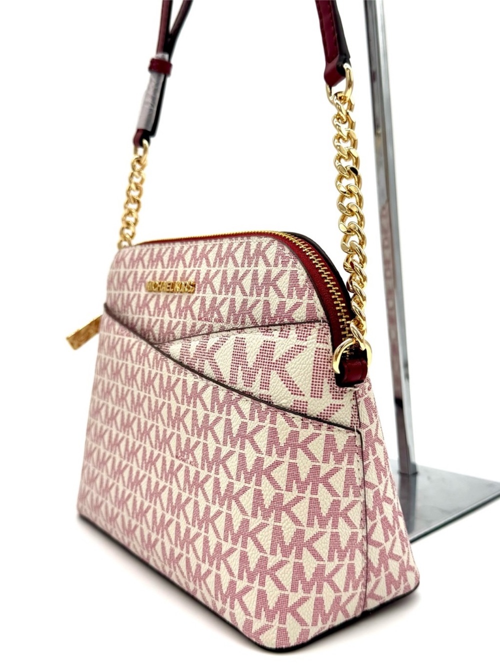 Michael Kors Medium Dome Jet Set Travel Xbody Bag Cherry Multi - Picture 4 of 9
